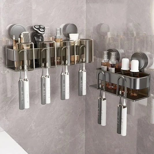 Drill-Free Suction Cup Toothbrush Holder & Cup Rack Toothbrush Holder Rack Peaceful Pleasures Health and Wellness
