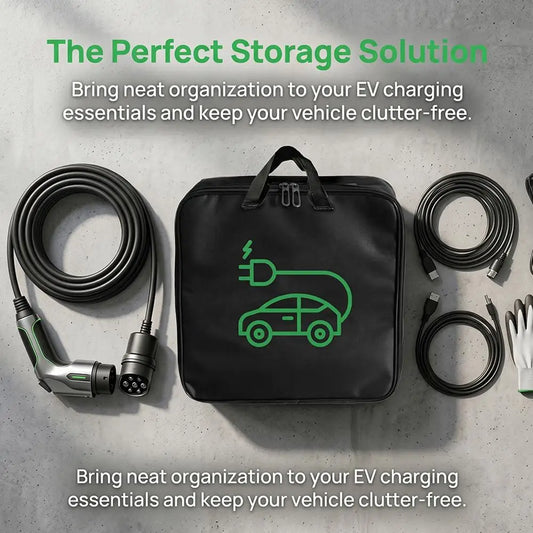 EV Charging Cable Storage Bag Waterproof Car Battery Cable Handled Bag EV Car Charging Gun Storage Organizer Peaceful Pleasures Health and Wellness