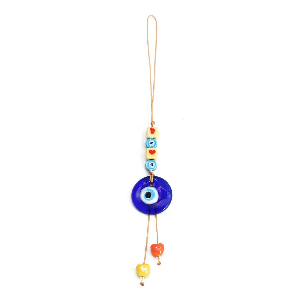 Evil Eye Charm Protection Tassel Crystals Feng Shui Car Room Decor Turkish Blue Eye Retro Glass Pendant Home Decor Gifts nordic Peaceful Pleasures Health and Wellness BE443BU00