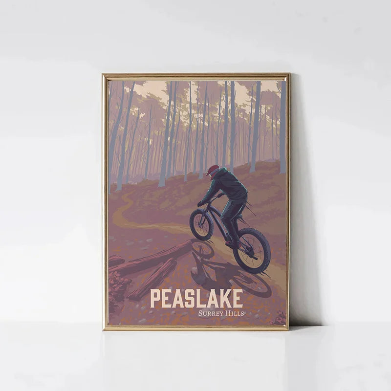 Hadrian's Cycleway Canvas Poster | Northumberland Cycling Wall Art