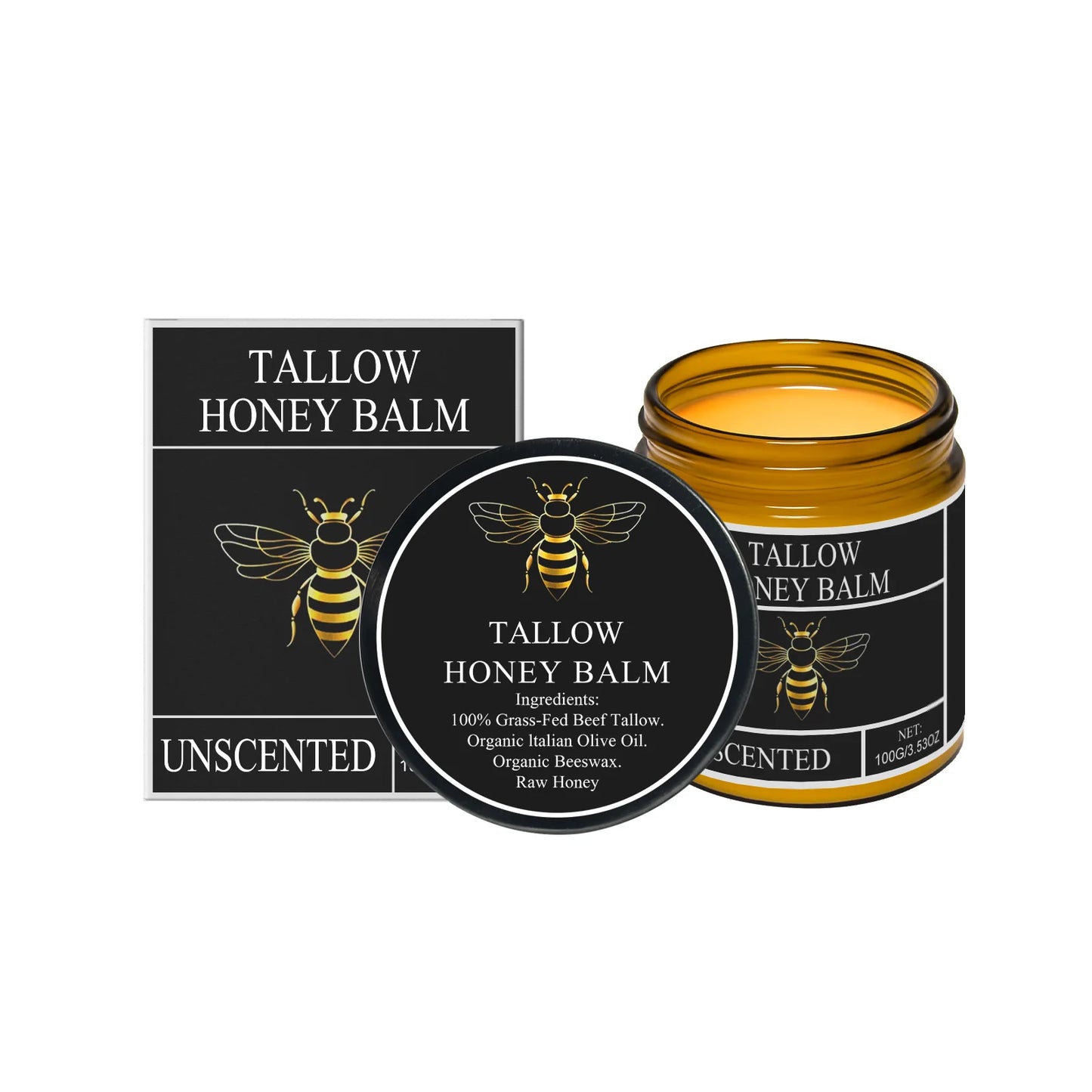 Tallow Honey Balm – Firming, Hydrating & Soothing Moisturizer Peaceful Pleasures Health and Wellness Unscented