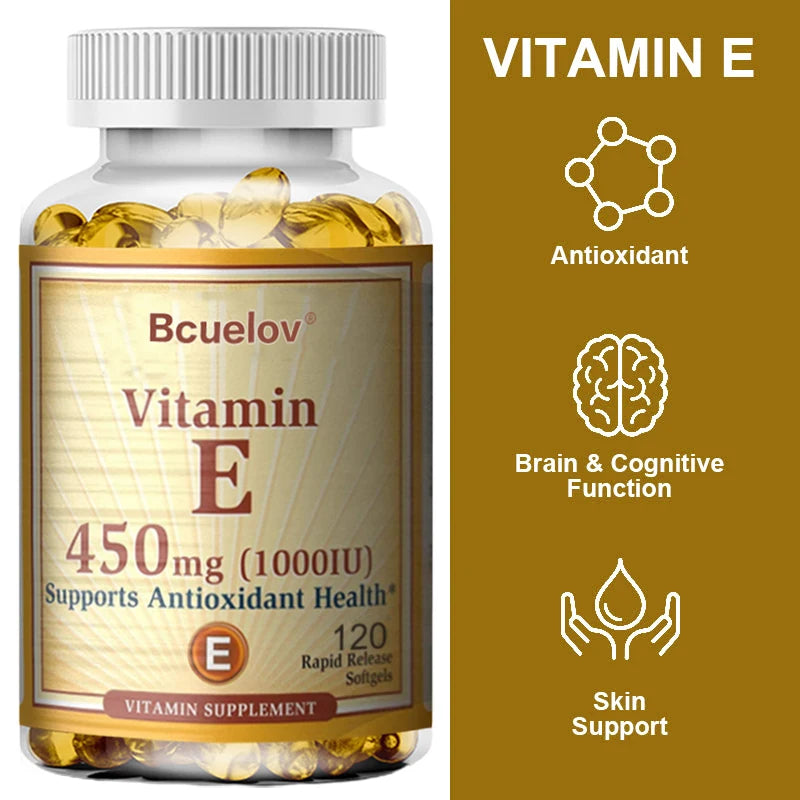 Vitamin E 1000 IU Softgels – Skin, Hair & Immune Support