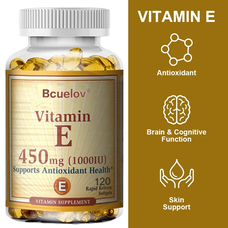 Vitamin E 1000 IU Softgels – Skin, Hair & Immune Support
