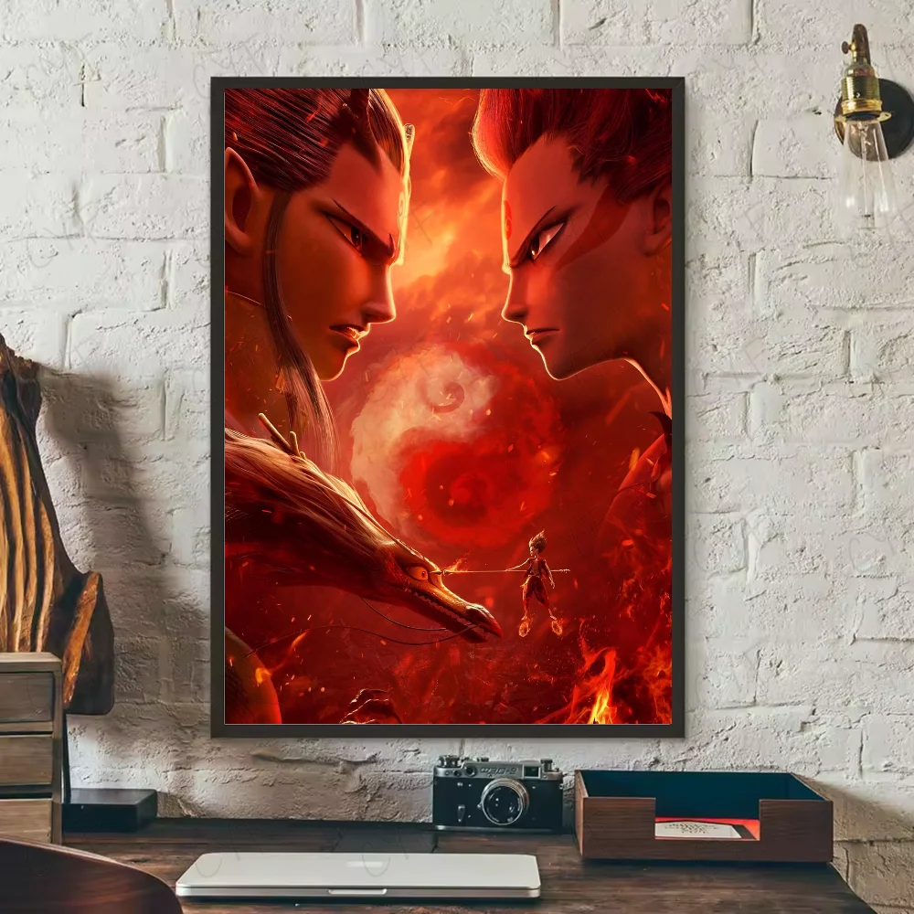 Chinese myth animation Nezha Poster HD art sticky wall waterproof home living room bedroom bar aesthetic decoration Peaceful Pleasures Health and Wellness z1 21X30cmNoframe