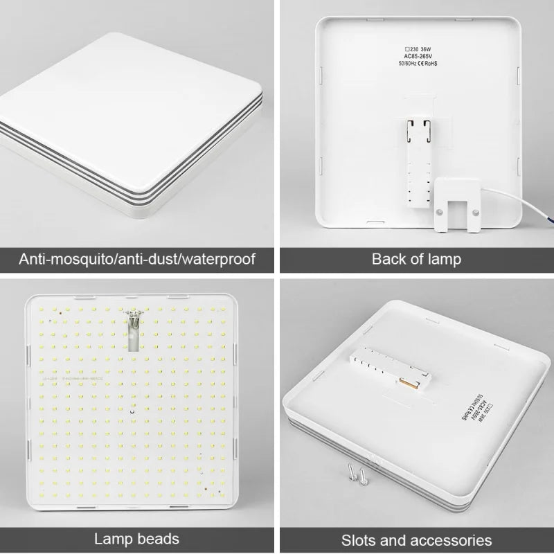 RUNTOIN 18-48W LED Flush Mount Ceiling Light 3000K-6500K