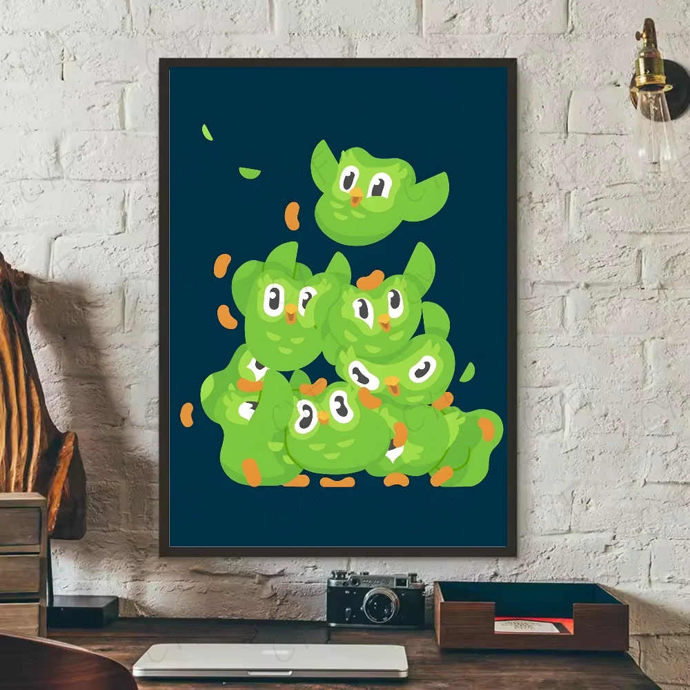 Duolingo Owl Duo 2 Poster HD art sticky wall waterproof home living room bedroom bar aesthetic decoration Peaceful Pleasures Health and Wellness z2 40X50cmNoframe