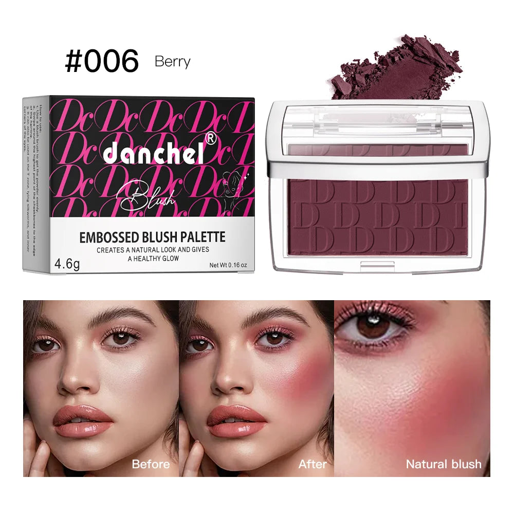 Hot Matte Embossed Blush Palette Rosy Blusher Facial Blush Powder High Pigmented Pink Coral Rouged For Cheeks Smooth Cosmetics Peaceful Pleasures Health and Wellness 006
