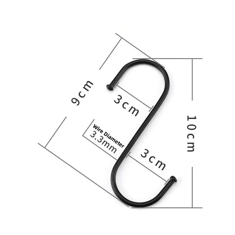 10-Pack Heavy Duty Stainless Steel S-Hooks for Kitchen & Home