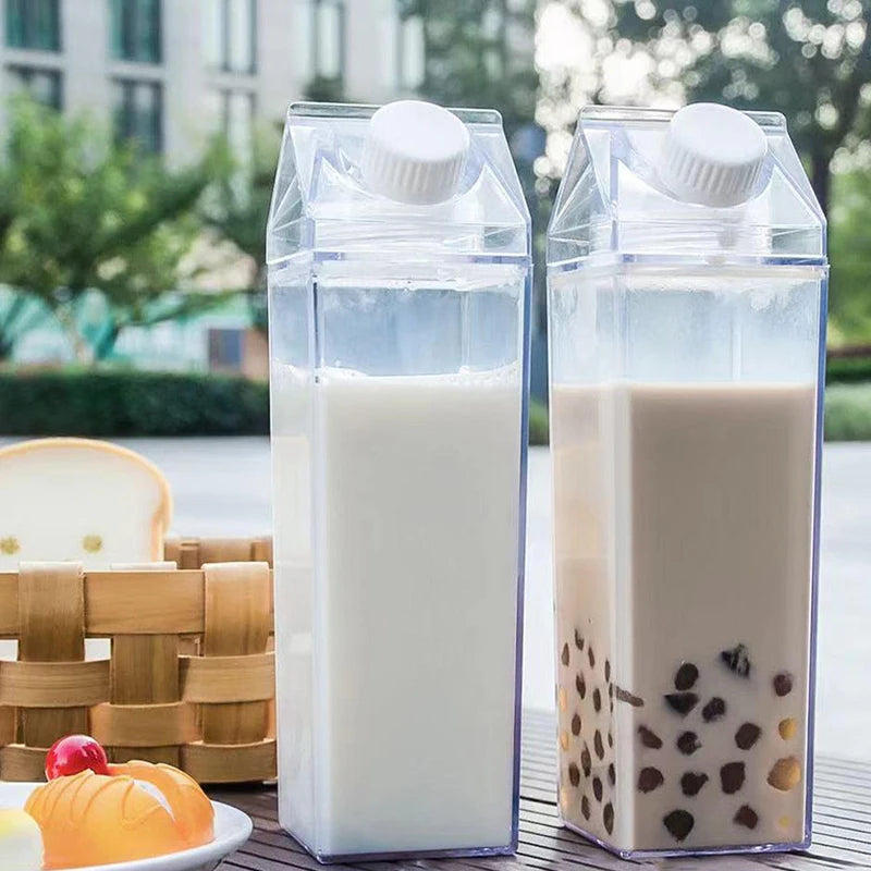 Milk Carton Water Bottle 500ml/1000ml | Leakproof & Reusable