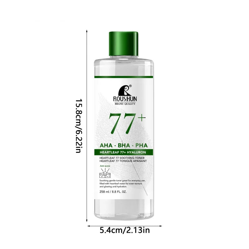258mlLarge Capacity ROUSHUN AHA BHA PHA 77+ Lotion TONERMoisturizing and Hydrating Facial Water Peaceful Pleasures Health and Wellness