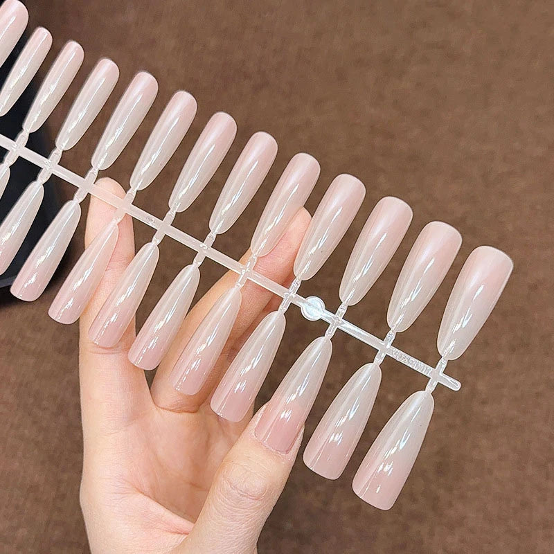 30Pcs Gradient Nude Color Fake Nail Press On Quick Extension Matte Wearable False Nails Natural Multi-Style Full Cover Nail Tips Peaceful Pleasures Health and Wellness