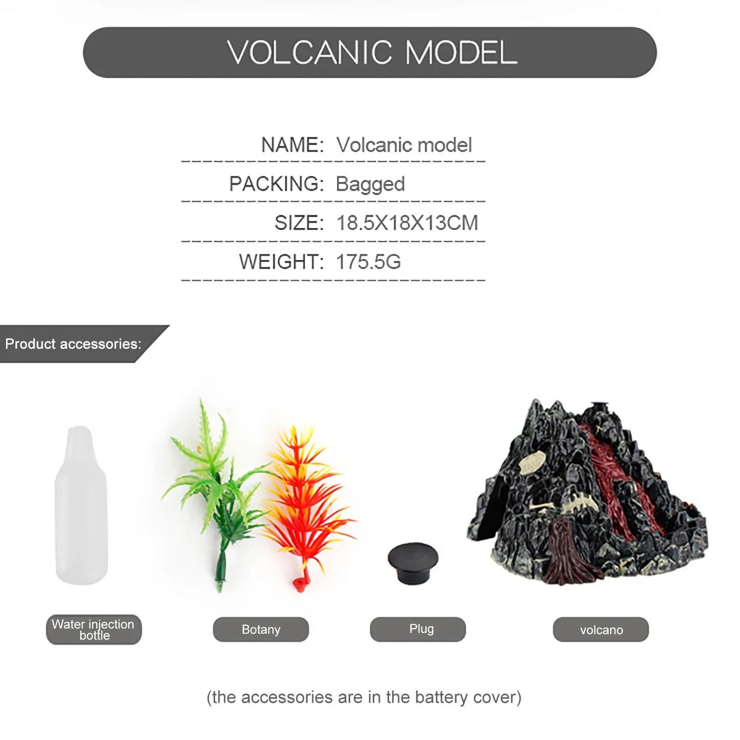 Simulation Volcano Model Spray Light Dinosaur Sound Model Toy Accessories Science Nature Toys Peaceful Pleasures Health and Wellness