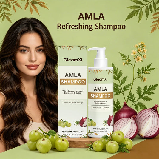Gleamxi Amla Onion Bhringraj Strengthening Shampoo 100ml Botanical Hair Shampoo Oasis Select