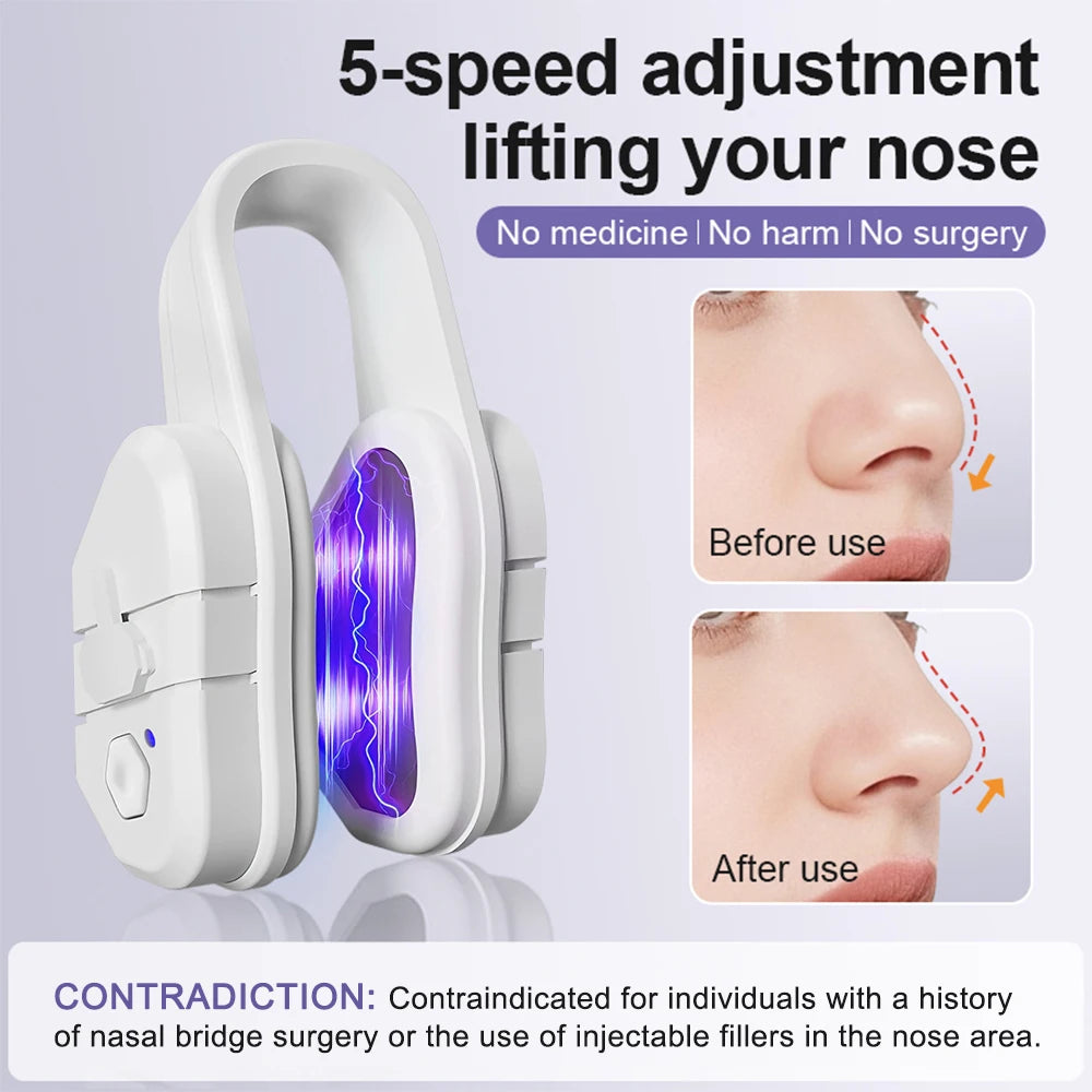 EMS Nose Massager, Microcurrent Nose Beauty Device with 5 Modes, USB-C Rechargeable Nose Clip for Facial Contour Care, Unisex Peaceful Pleasures Health and Wellness
