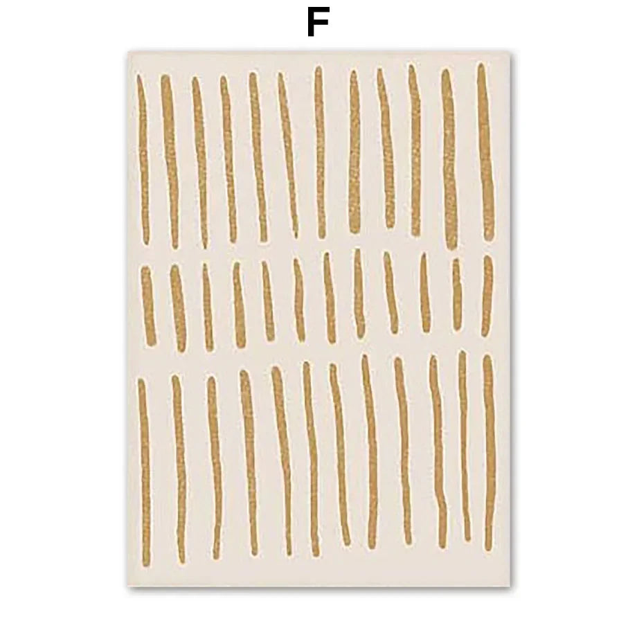 Boho Abstract Canvas Wall Art | Beige Terracotta Line Art Print