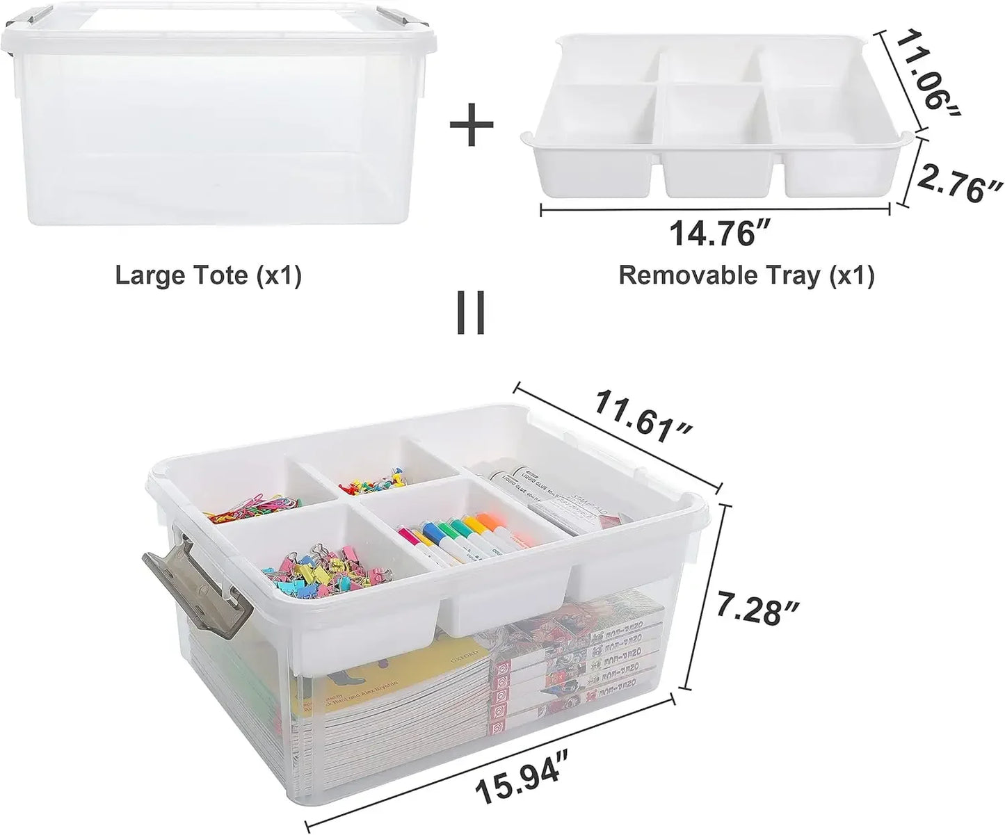17 QT Clear Storage Box with 5 Removable Trays – Craft & Tool Peaceful Pleasures Health and Wellness