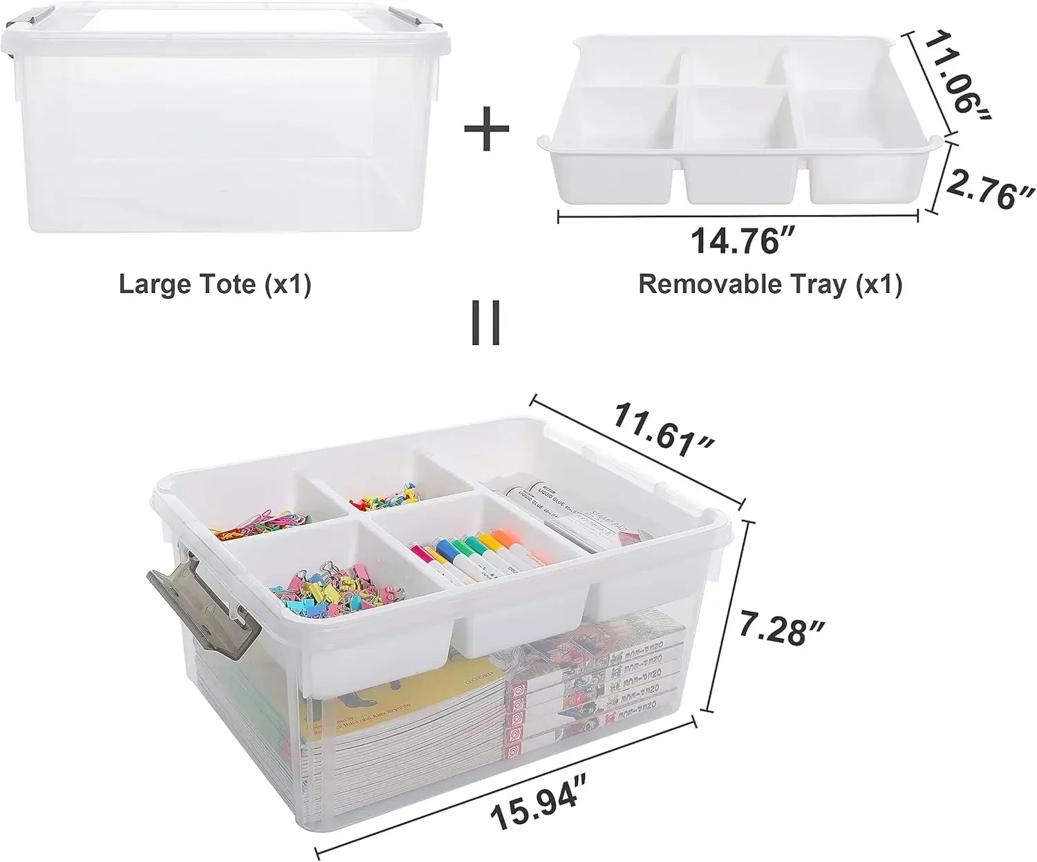 17 QT Clear Storage Box with 5 Removable Trays – Craft & Tool Peaceful Pleasures Health and Wellness