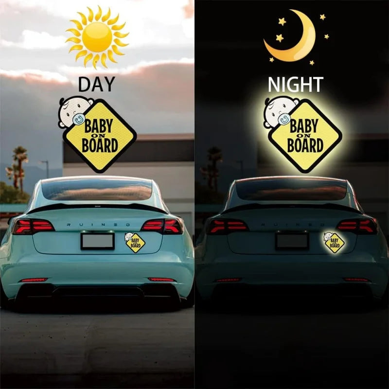 Baby on Board Reflective Waterproof Car Safety Sticker
