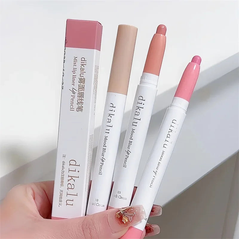 Waterproof Matte Lip Liner Pencil – Nude & Coral Pink, Long-Lasting