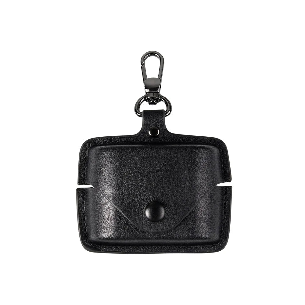 Snap-On Design Solid-Color PU Leather Case For Sony WF-1000XM6 Earbuds A Stylish And Practical Carrying Case Peaceful Pleasures Health and Wellness black