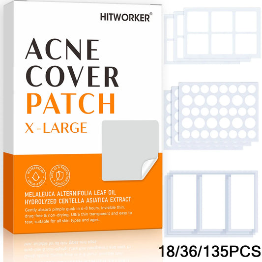 Hydrocolloid Acne Patches | Alcohol-Free Pimple Dots 18/36/135ct Acne Patch Peaceful Pleasures Health and Wellness