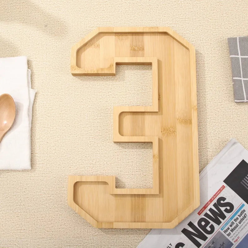 Wooden Digital Tray Home Party Birthday Decoration Dessert Plate