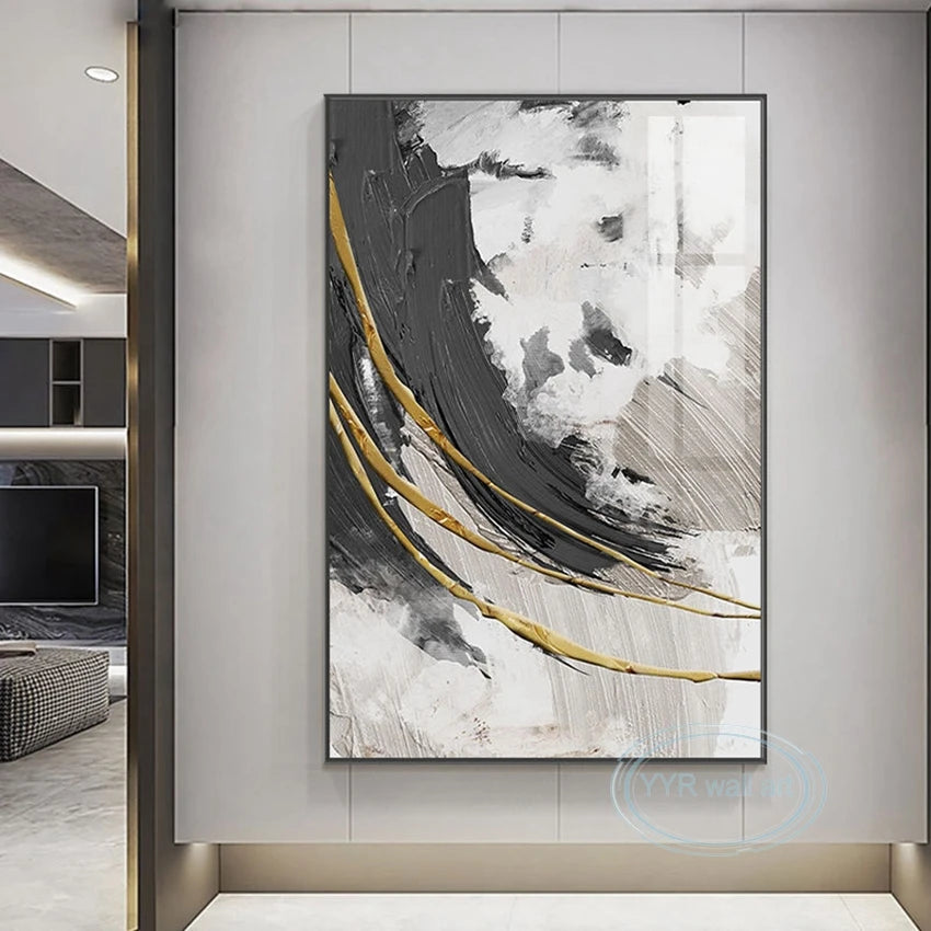Nordic Modern Abstract Hand-Painted Canvas Wall Art | Acrylic Abstract Canvas Painting Peaceful Pleasures Health and Wellness