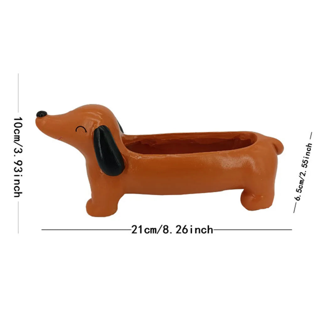 Dachshund Resin Plant Pot | Succulent Planter Indoor & Outdoor