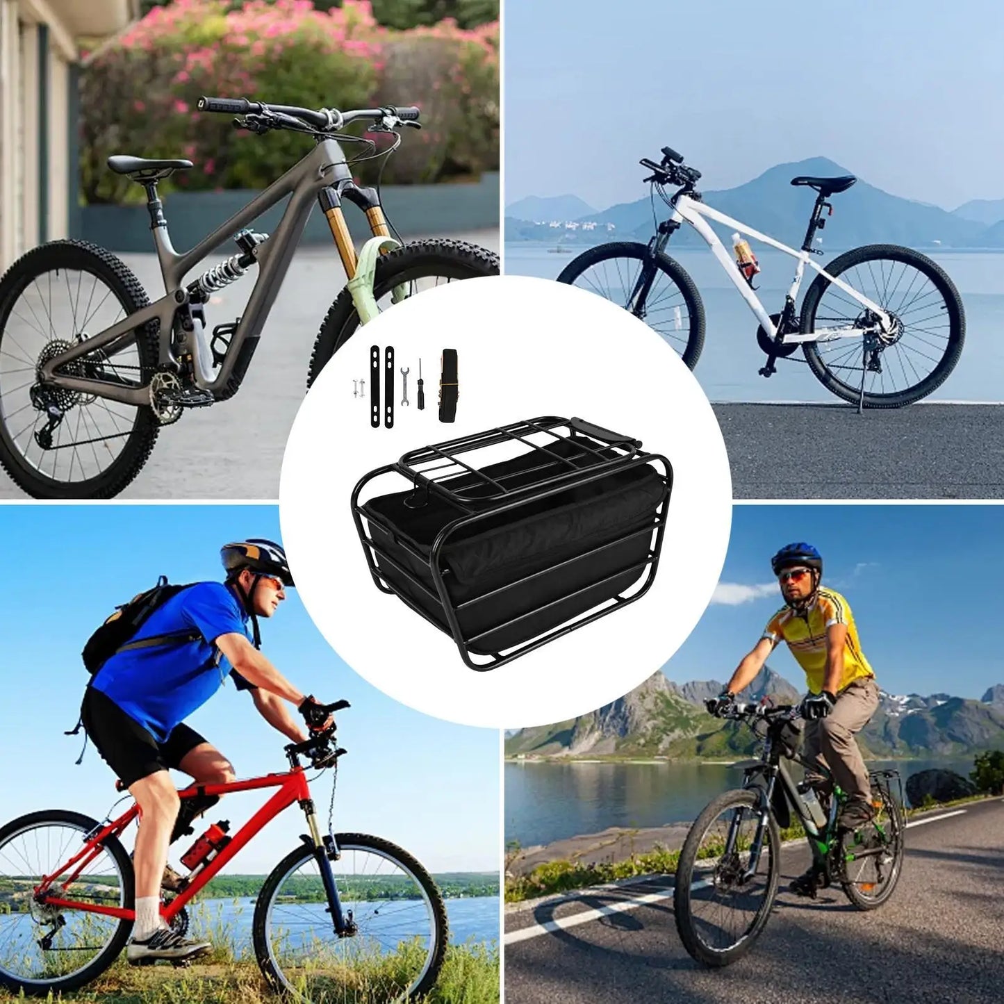 Heavy Duty Bike Rear Basket | Pet Carrier & Cargo Case Bike Rear Basket Peaceful Pleasures Health and Wellness