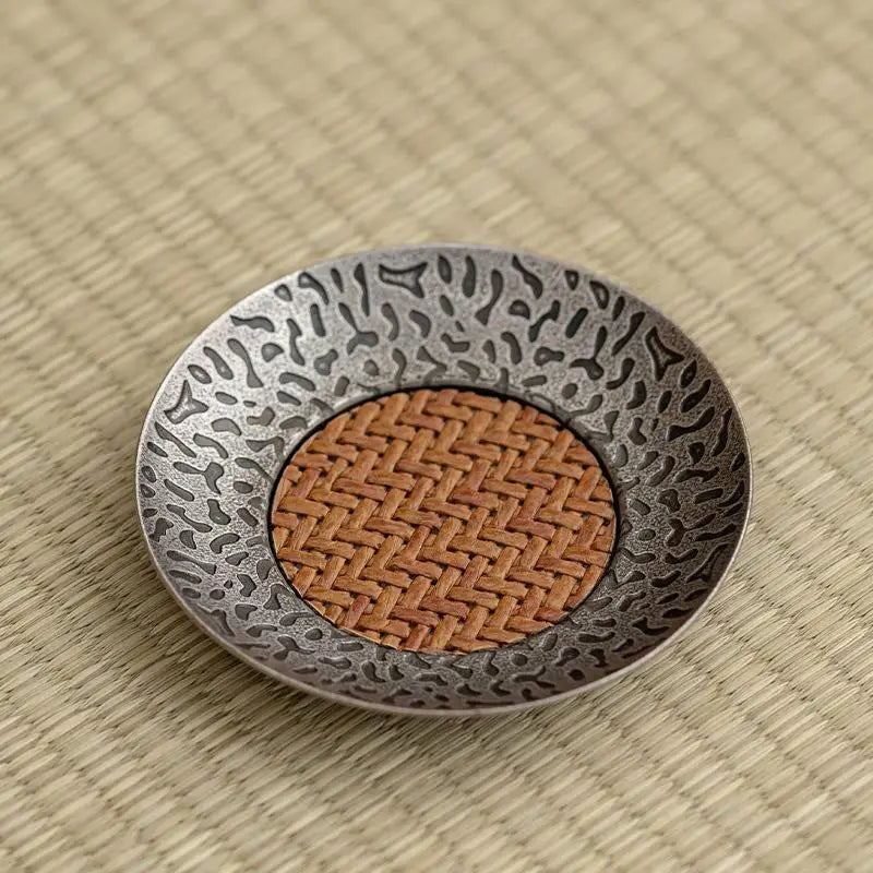 Woven Rattan Tea Coaster | Chinese Style Flower Home Decor Tea Coaster Peaceful Pleasures Health and Wellness 4 S