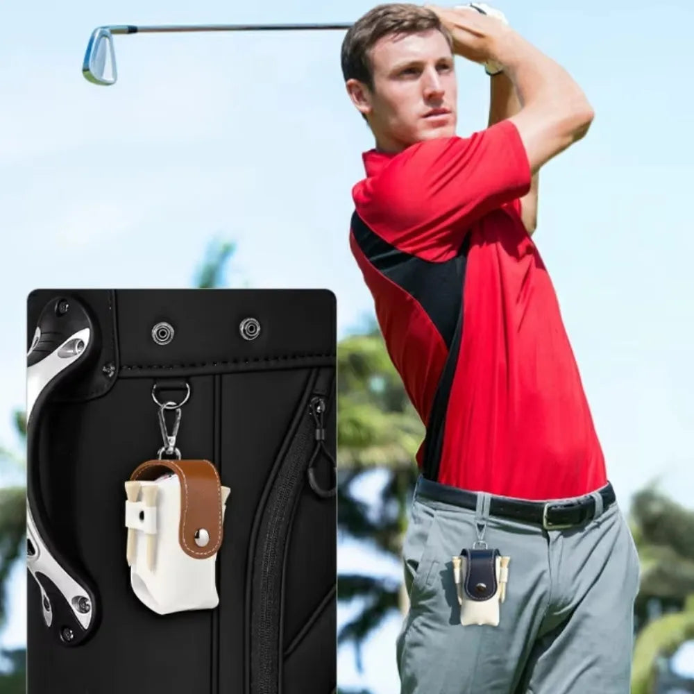 Portable Mini Golf Ball Protection Bag Outdoor Sports Dopamine Color Series with Keychain Can Hanging Small Waist Golf Bags Peaceful Pleasures Health and Wellness