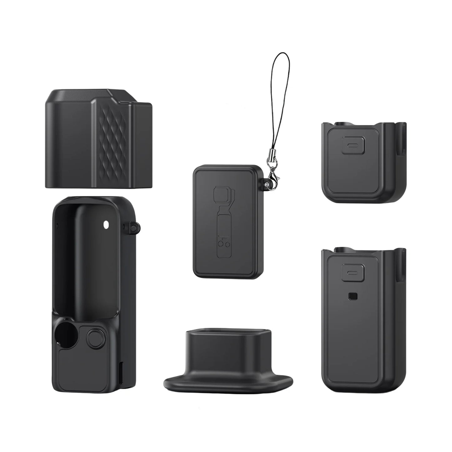 Colorful Silicone Protective Case For DJI Pocket 4 Camera Dustproof And Shock-Resistant Protective Case Peaceful Pleasures Health and Wellness Black