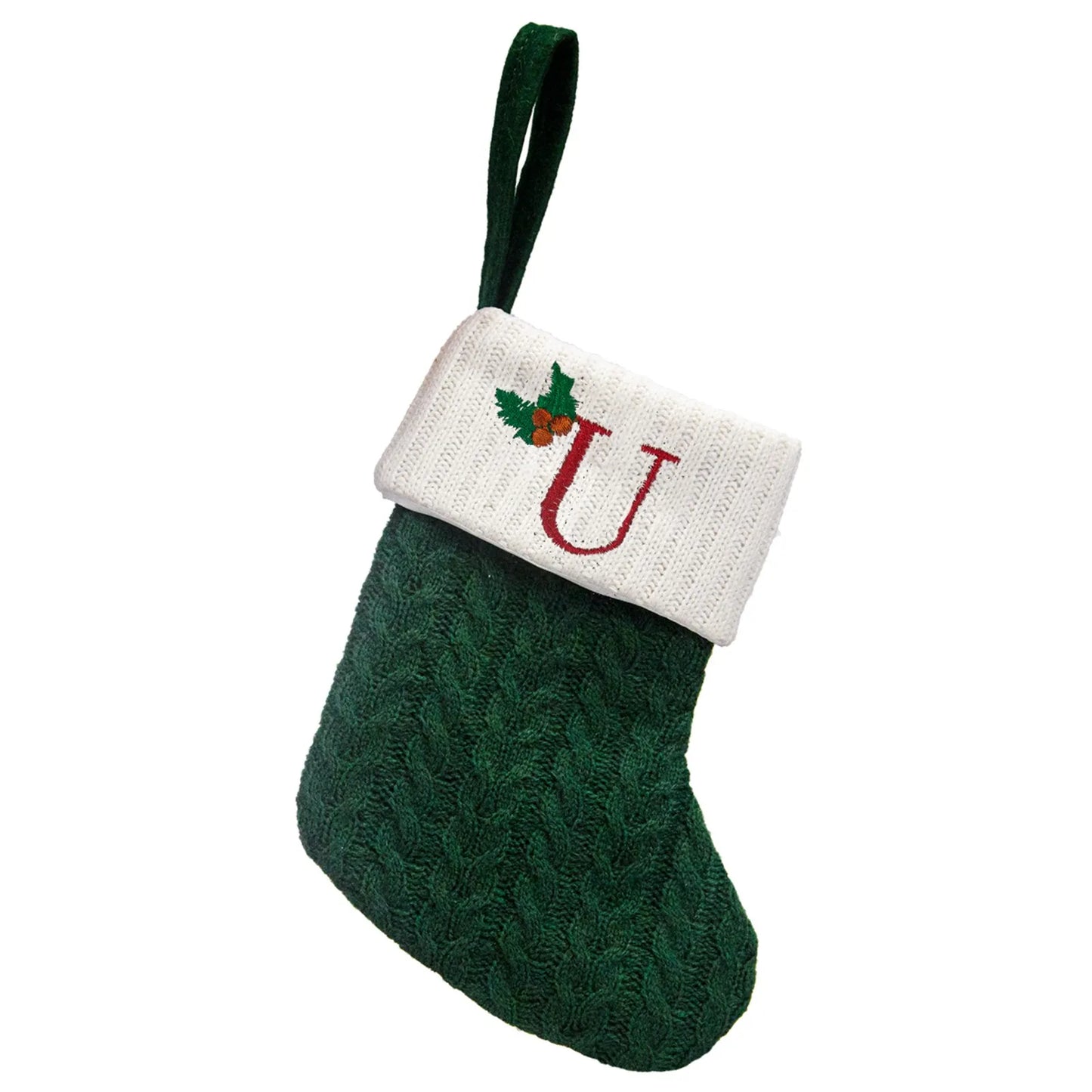 Embroidered Knit Christmas Stocking | Festive Holiday Décor