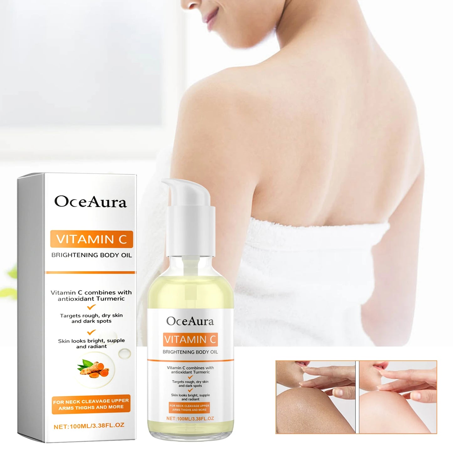 OceAura Vitamin C Brightening Body Oil | Moisturizing Dry Skin