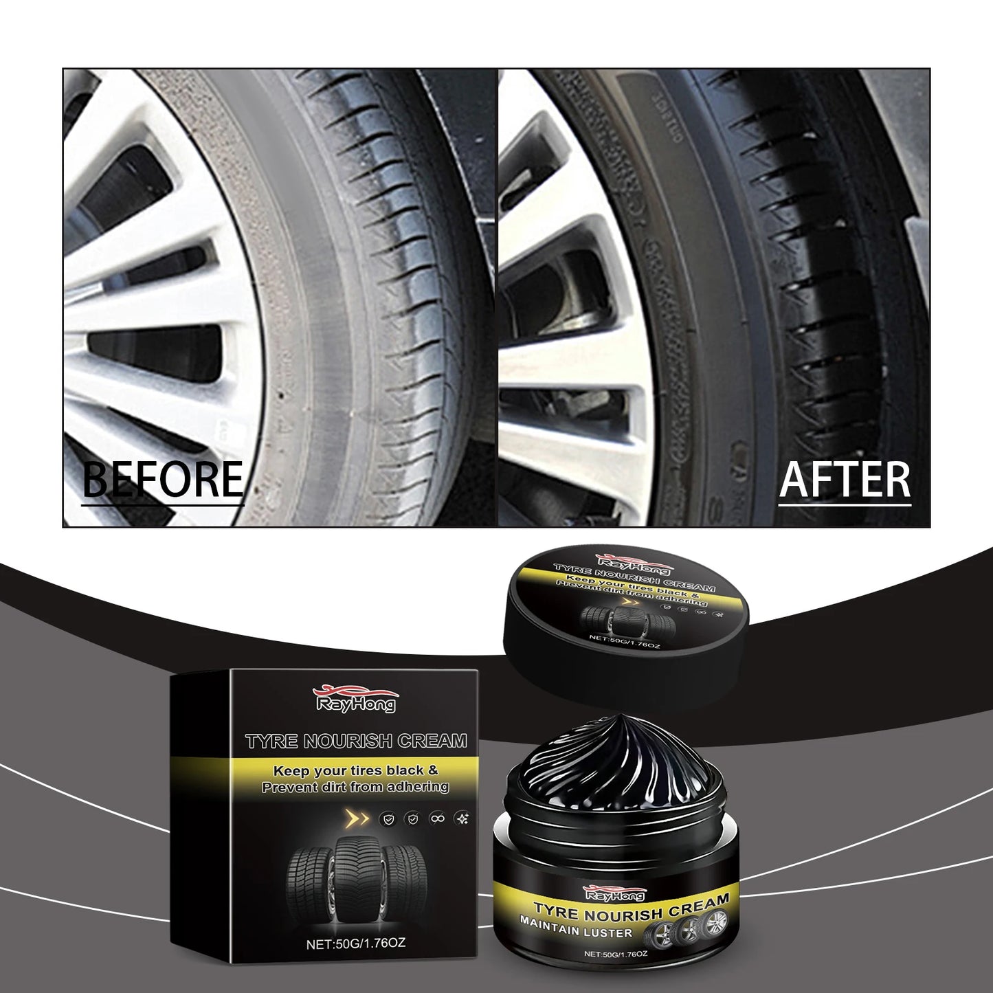 Car Tire Retreading Wax | Wheel Polish & Rim Care – 50g