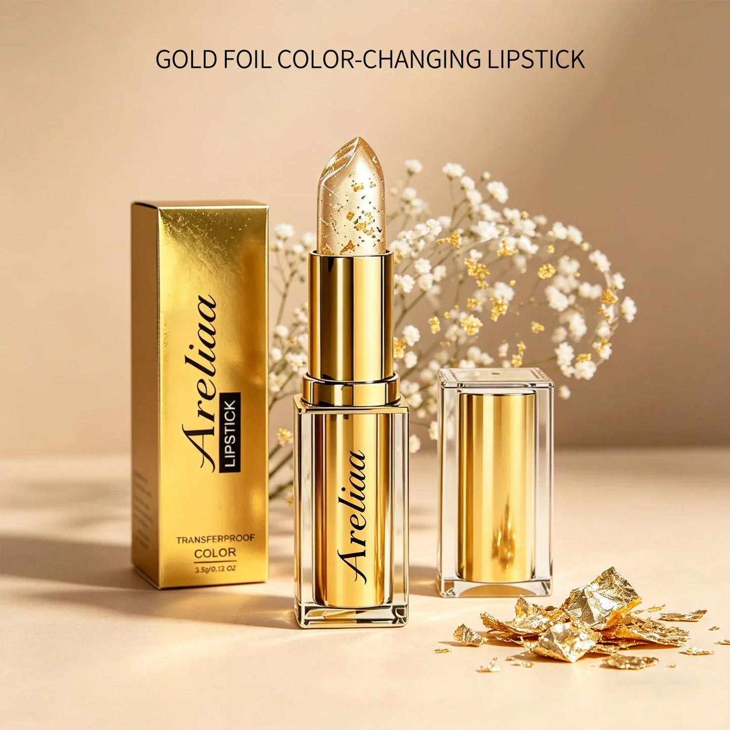 Gold Foil pH Color Changing Lip Gloss & Moisturizing Lip Balm