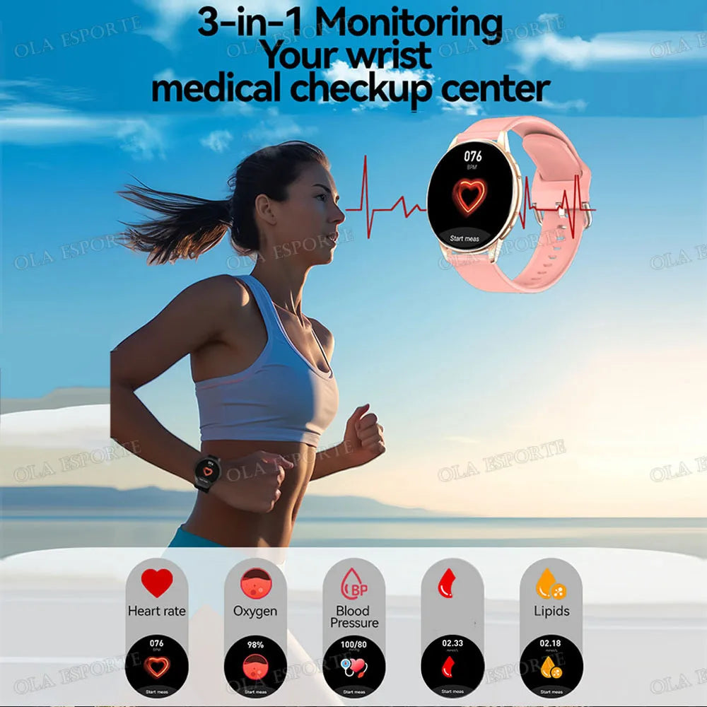 Men Women Sports Smart Watch 1.52" Screen Voice Call Smartwatch Heart Rate Sleep Monitoring Smart Notifications Message Preview Peaceful Pleasures Health and Wellness