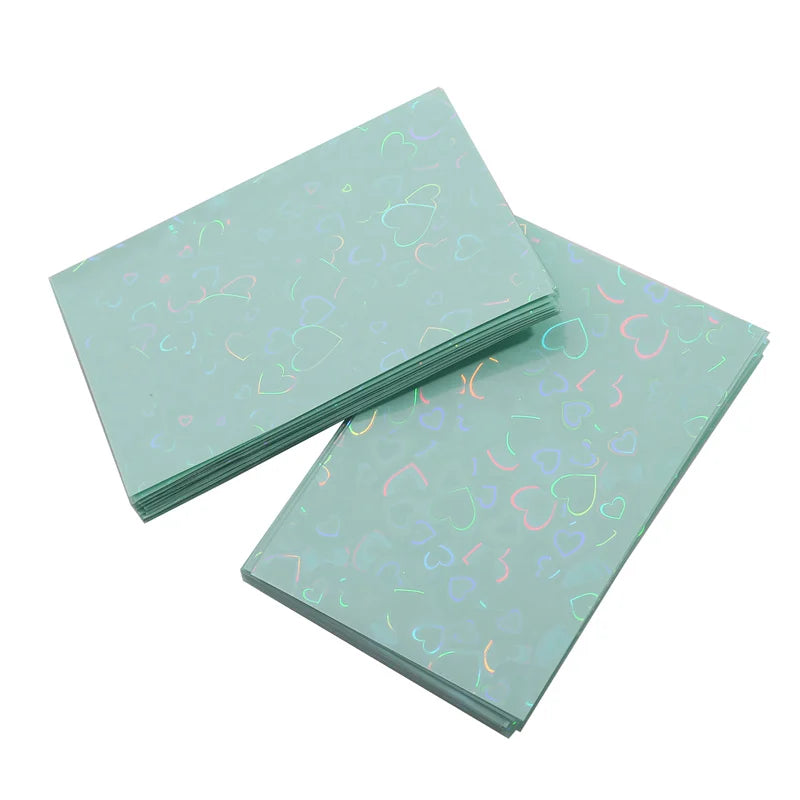50Pcs/Pack Holographic Heart Kpop Photocard Sleeves Double Layer Matte Card Protector for Photo Cards Album Collectibles Peaceful Pleasures Health and Wellness