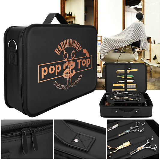 Barbershop Portable Hairstylist Tool Carry Case, Multi-Pocket Large Capacity Hairdressing Tools Storage Bag For Travel & Salon Peaceful Pleasures Health and Wellness