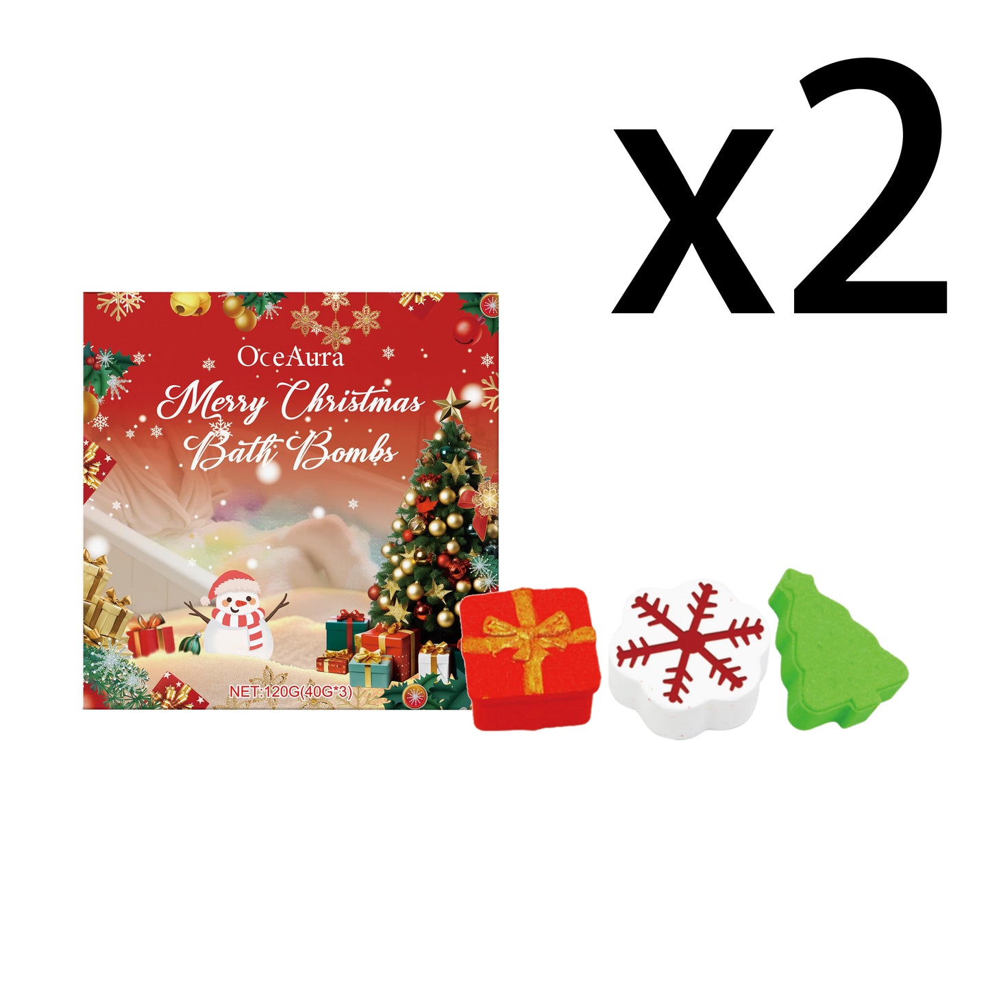 Christmas Nourishing Bath Bomb Gift Set – Rich Foam & Fragrance