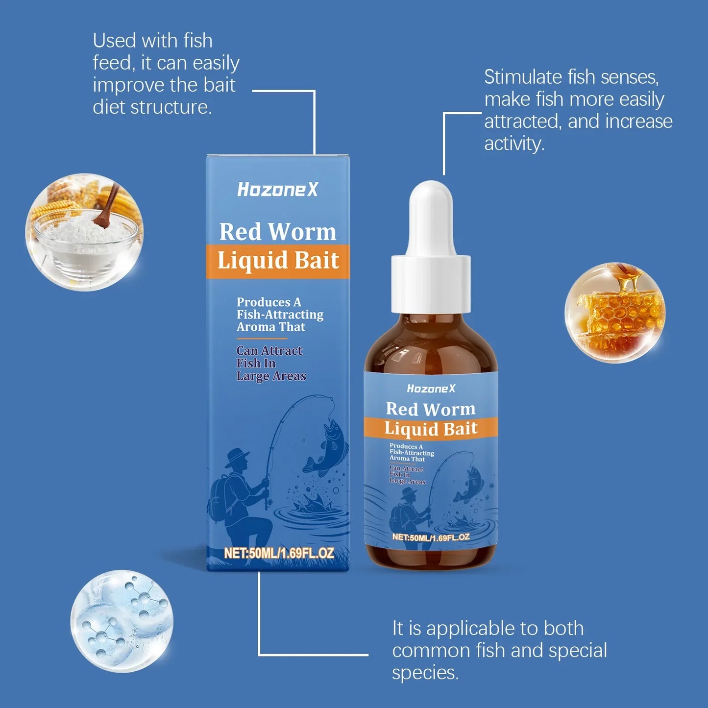 Super Concentrated Fish Attractant Liquid Bait Scent Drops 50ml
