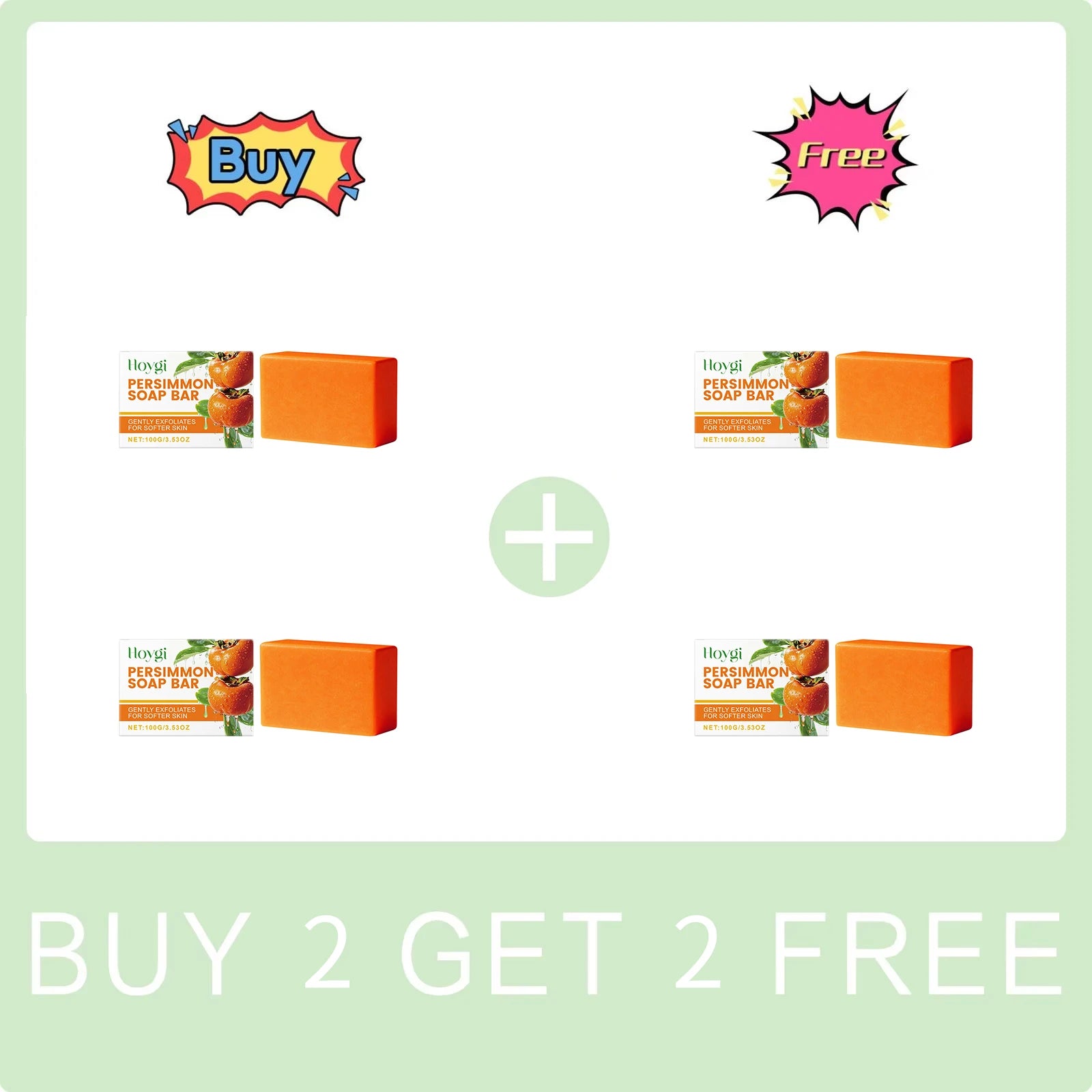 Persimmon Soap Bar Gentle Cleansing Skin Purifying and Deodorizing Soap for Fresh Skin Nourishes and Moisturizes Bath Soap 100g Peaceful Pleasures Health and Wellness Buy 2 Get 2 Free