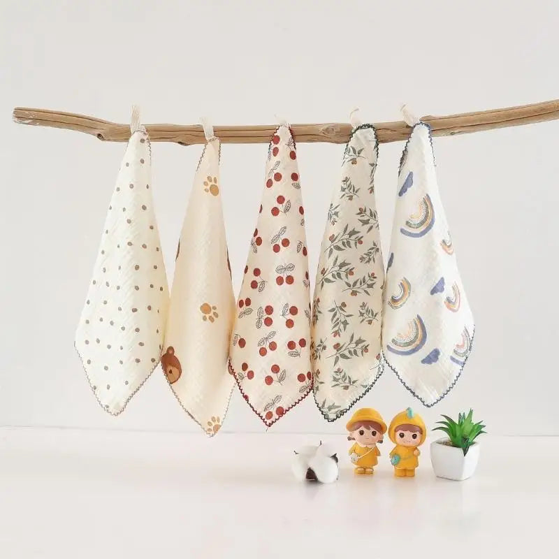 Baby Muslin Cotton Washcloth – Soft Newborn Wipe & Bib