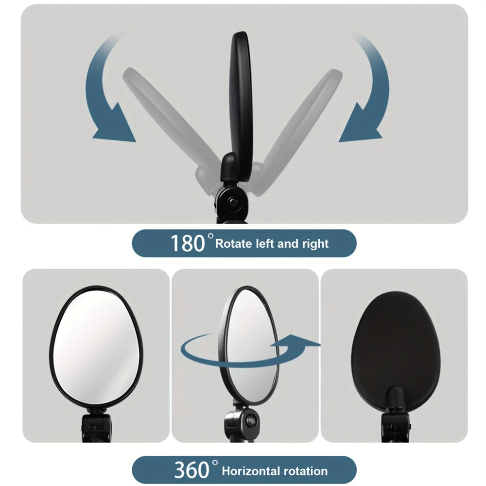 2PCS Bicycle Rearview Mirror 360 Degree Adjustable Rotatable Universal Cycling Handlebar Rear View Mirrors for MTB Road Bike Peaceful Pleasures Health and Wellness