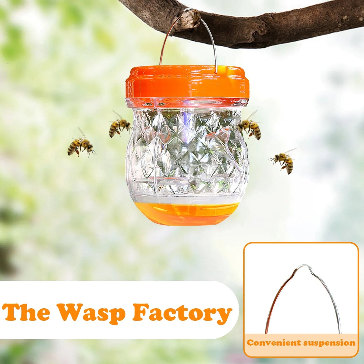 Hornet Trap Hanging Hornets Bee Fly Catcher Wasp Repellent Reusable Non-toxic Pest Control for Home Farm Garden Supplies Peaceful Pleasures Health and Wellness