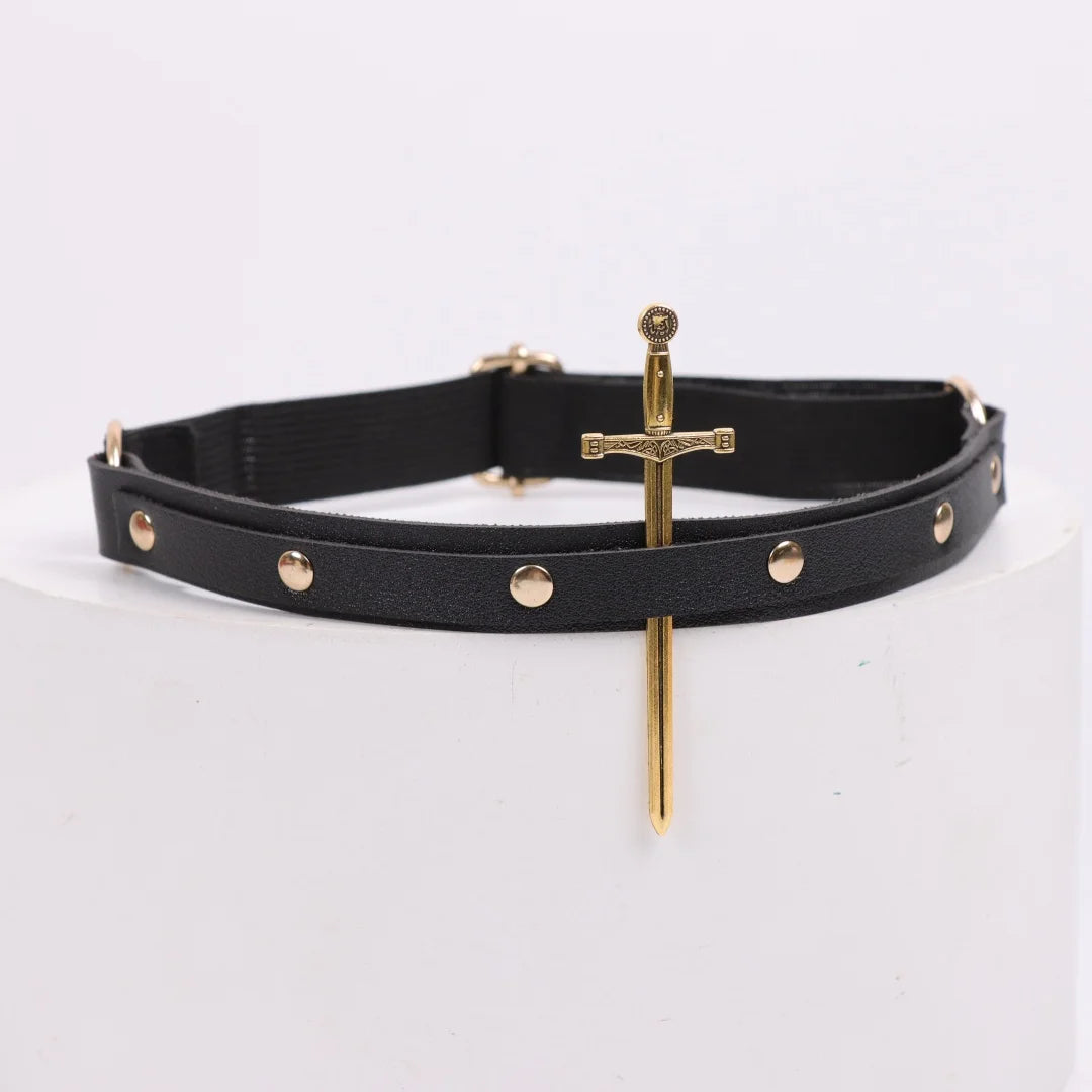 Women's PU Leather Gothic Punk Leg Rings Garters Harajuku Sword