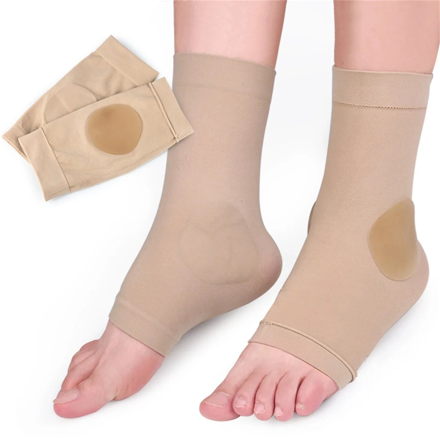 One Pair Padded Skate Socks for Lace Bite Protection For Heel Pain Relief Silicone Heel Protectors Peaceful Pleasures Health and Wellness Ankle Protection