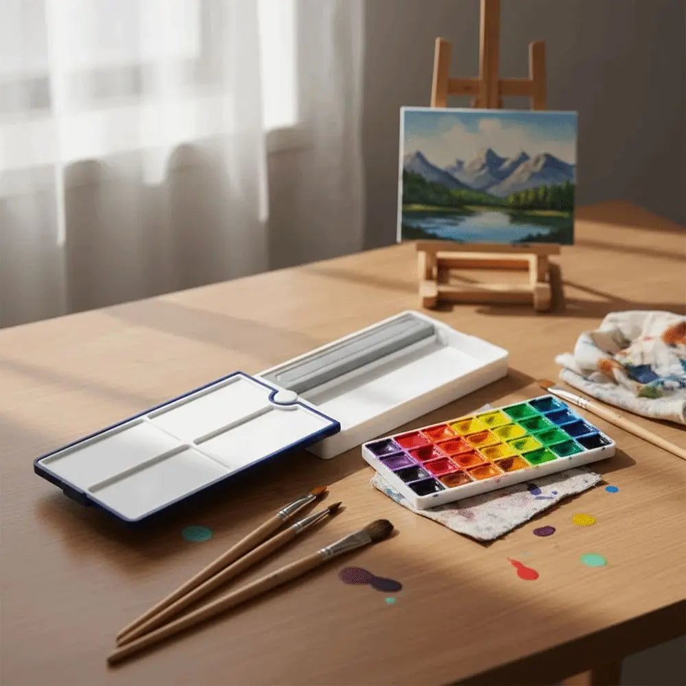 360 Degree Rotatable Watercolor Palette Detachable 28 Grids Paint Box Moisturizing Empty Solid Watercolor Storage Box Peaceful Pleasures Health and Wellness