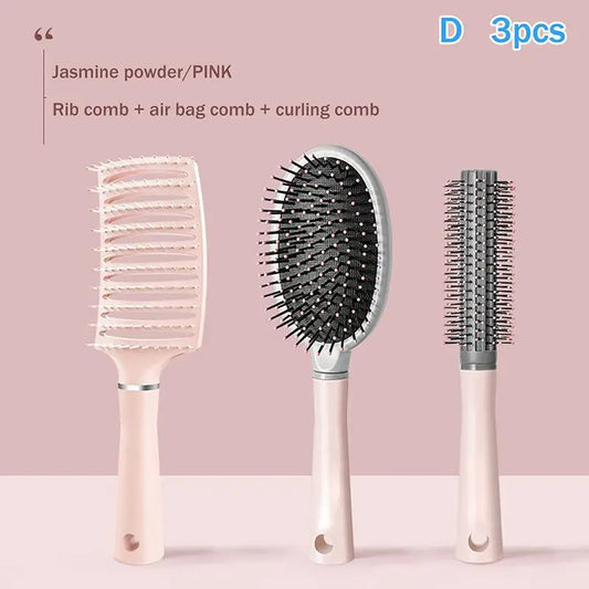 Anti-Static Air Cushion Detangling Brush | Curly Hair & Wigs Hair Detangling Brush Peaceful Pleasures Health and Wellness D 3pcs