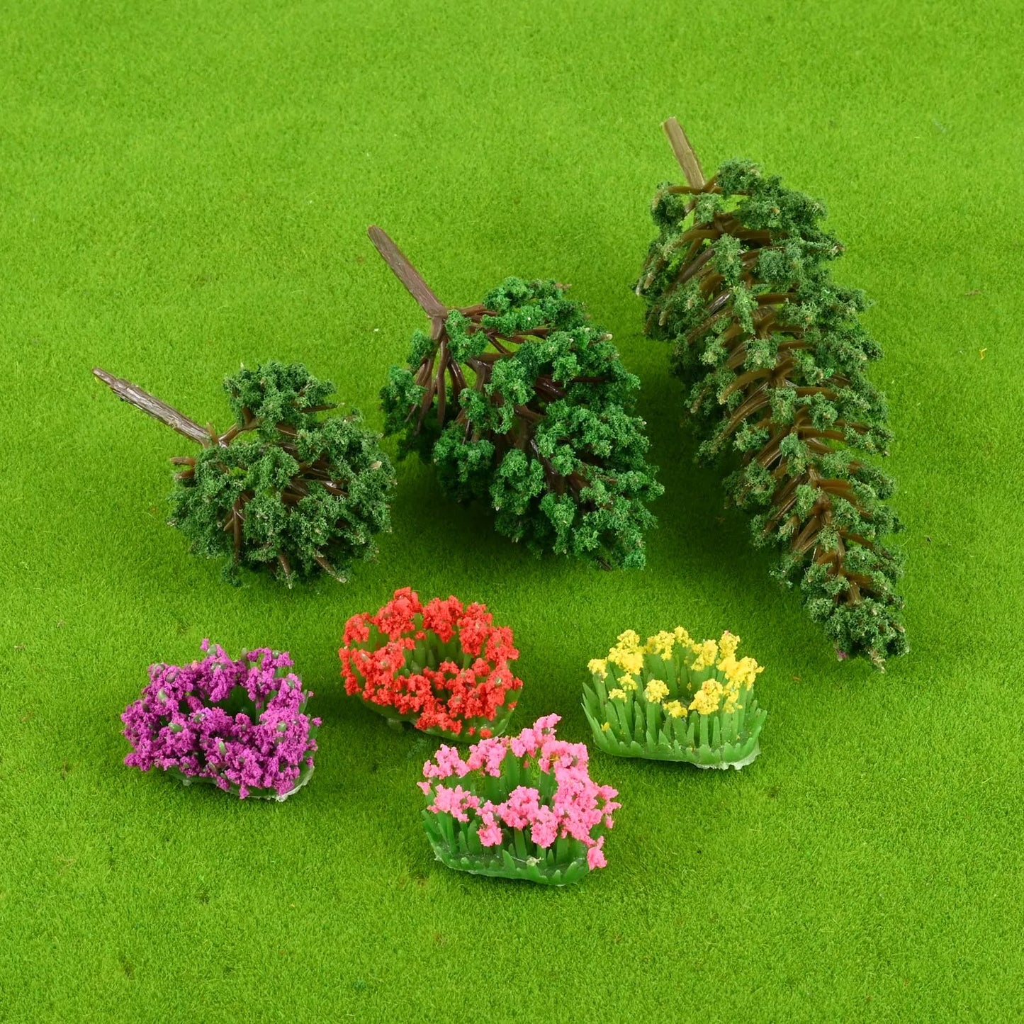 47-Piece Miniature Flower & Tree Set – DIY Landscape Models